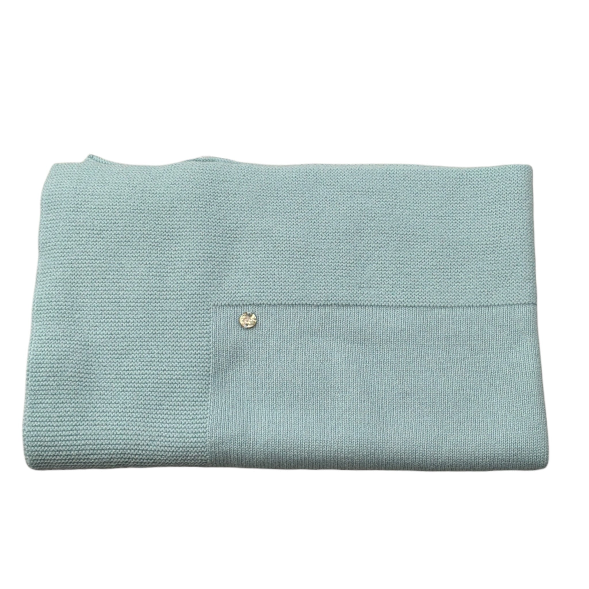 Paz Rodriguez Coperta tinta unita con Logo Verde Acqua per Neonato 03101857J VERDE ACQUA PAZ RODRIGUEZ 