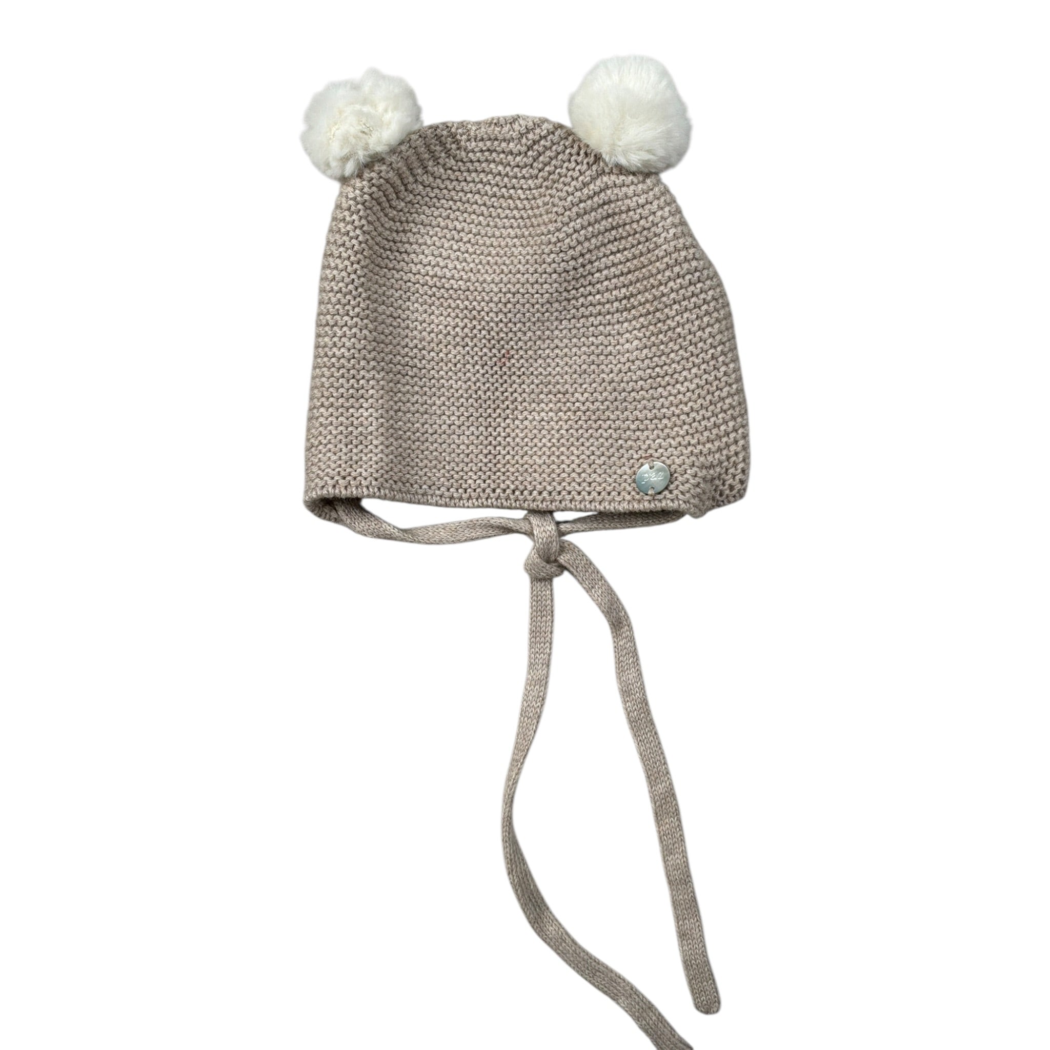 Paz Rodriguez Cappello tinta unita con Pon Pon Beige per Neonata 040121187 BEIGE PAZ RODRIGUEZ 