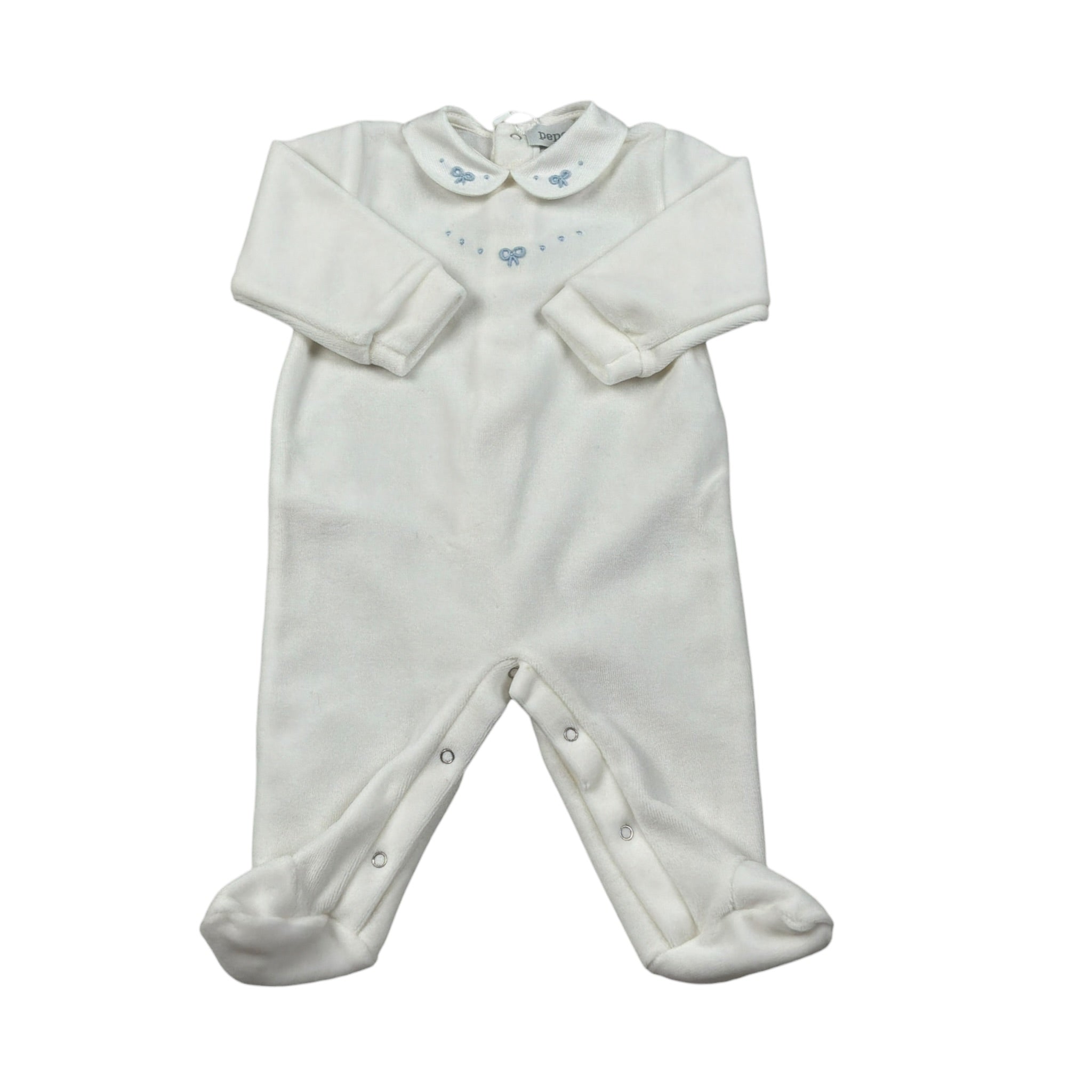 Pepece' Tutina Manica Lunga tinta unita In Ciniglia Bianco per Neonato 740 BIANCO PEPECE' 