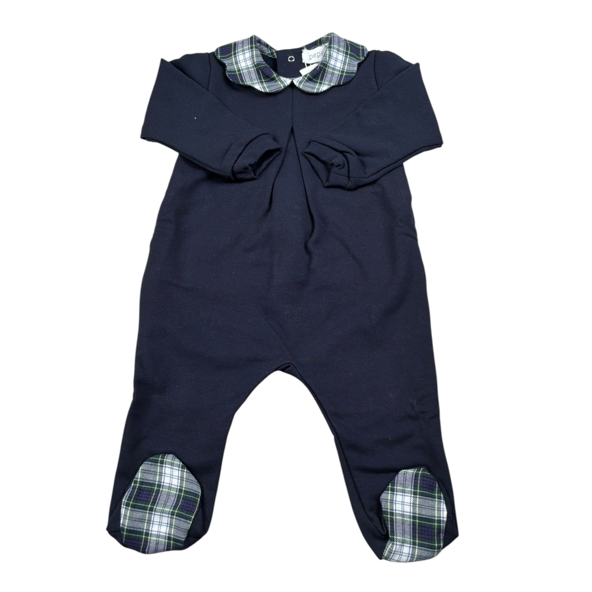 Pepece' Tutina Manica Lunga tinta unita con Colletto Blu per Neonato 744 BLU PEPECE' 