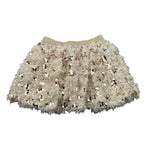 Petit Posh Gonna tinta unita con Paillettes Beige per Bambina GFJF25168GO BEIGE PETIT POSH 