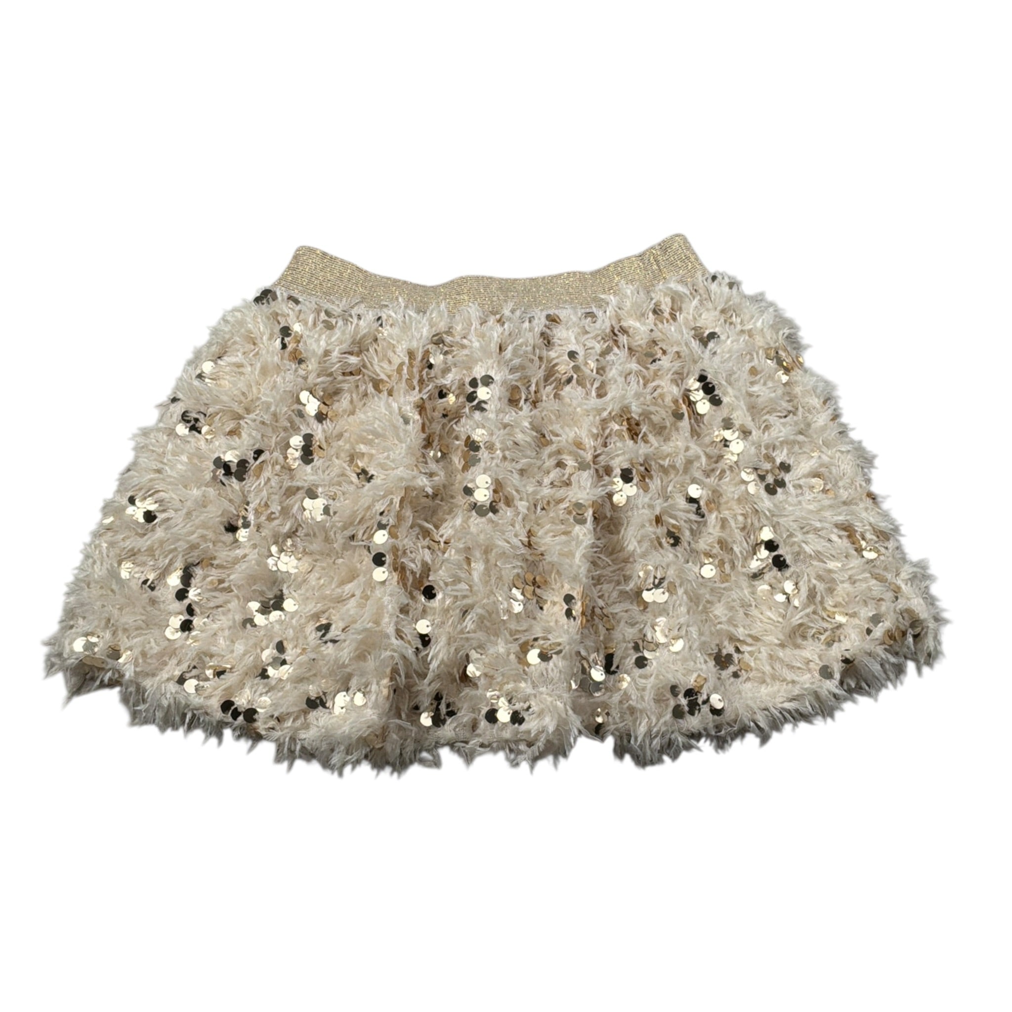 Petit Posh Gonna tinta unita con Paillettes Beige per Bambina GFJF25168GO BEIGE PETIT POSH 