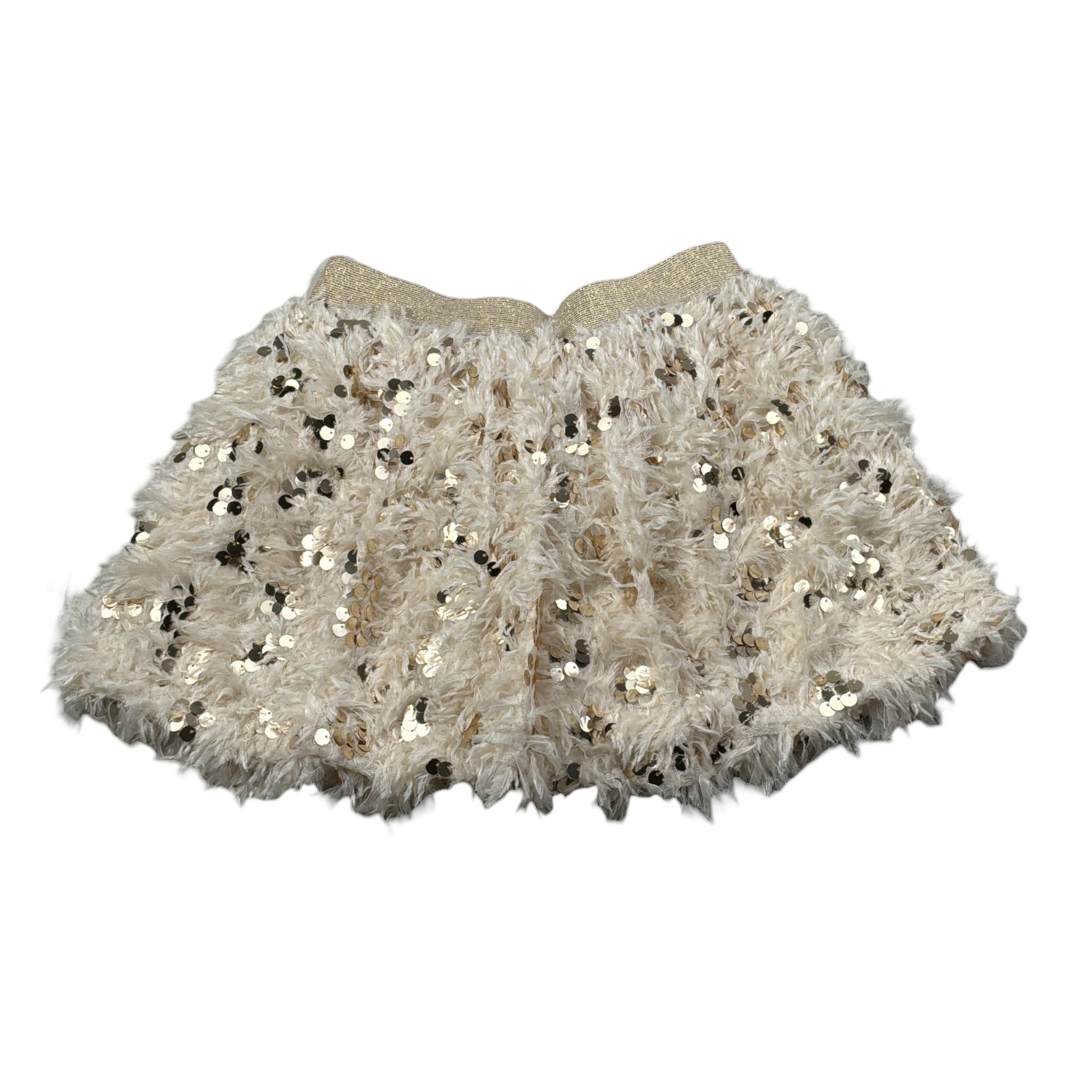 Petit Posh Gonna tinta unita con Paillettes Beige per Bambina GFJF25168GO BEIGE PETIT POSH 