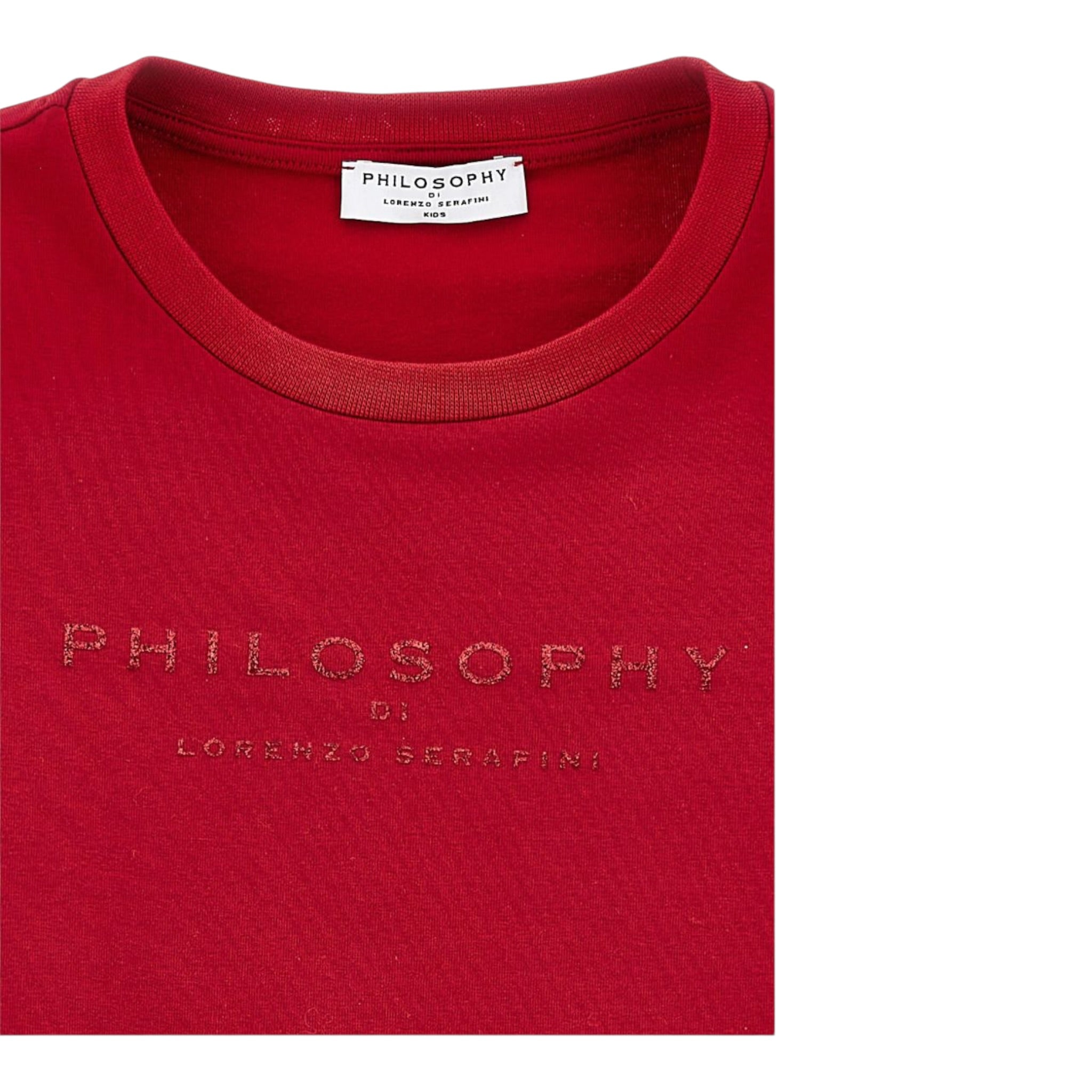 Philosophy T-Shirt tinta unita con Stampa Rosso per Bambina I1F609X ROSSO PHILOSOPHY 