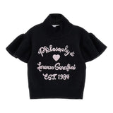 Philosophy Maglia tinta unita Mezza Manica Nero per Bambina I9F302 NERO PHILOSOPHY 