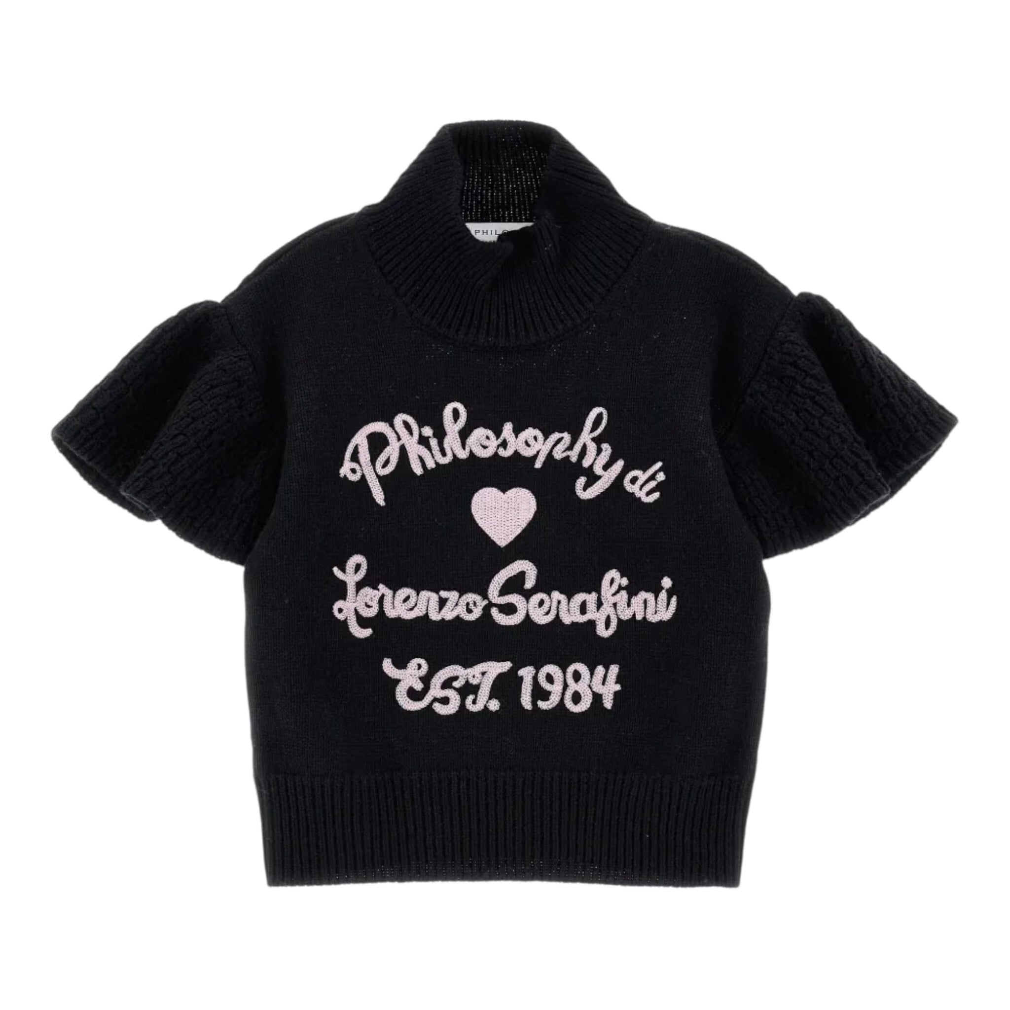 Philosophy Maglia tinta unita Mezza Manica Nero per Bambina I9F302 NERO PHILOSOPHY 