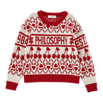 Philosophy Maglia Bicolore con Stampa Panna/Rosso per Bambina I9F602 PANNA/ROSSO PHILOSOPHY 