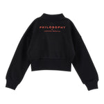 Philosophy Felpa con Zip tinta unita con Logo Nero per Bambina I9F800 NERO PHILOSOPHY 