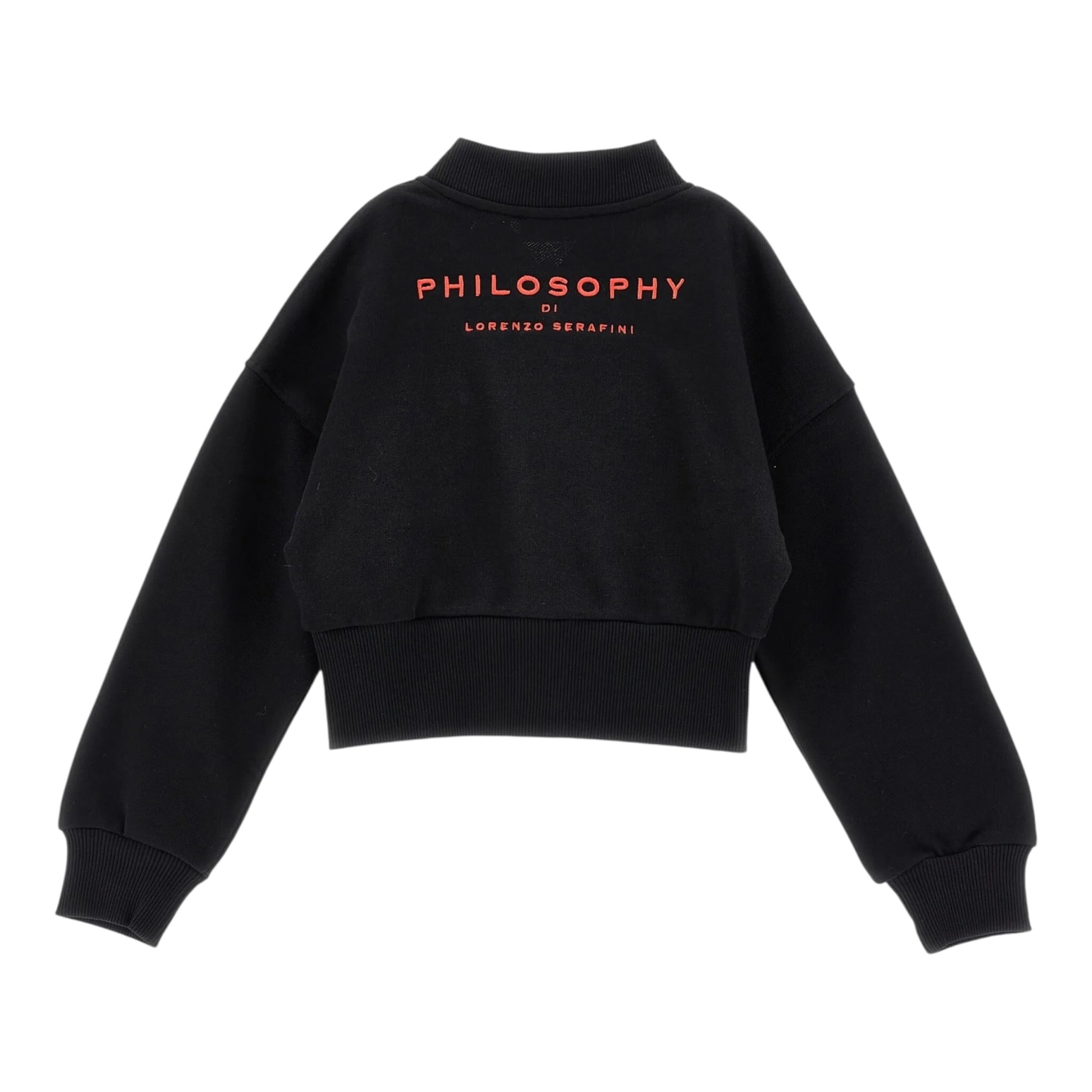 Philosophy Felpa con Zip tinta unita con Logo Nero per Bambina I9F800 NERO PHILOSOPHY 
