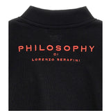 Philosophy Felpa con Zip tinta unita con Logo Nero per Bambina I9F800 NERO PHILOSOPHY 