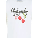 Philosophy Shirt tinta unita con Stampa Bianco per Bambina L1F605 BIANCO PHILOSOPHY 