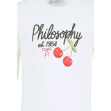 Philosophy Shirt tinta unita con Stampa Bianco per Bambina L1F605 BIANCO PHILOSOPHY 