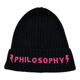 Philosophy Cappello tinta unita con Stampa Nero per Bambina PFCP003 NERO PHILOSOPHY 