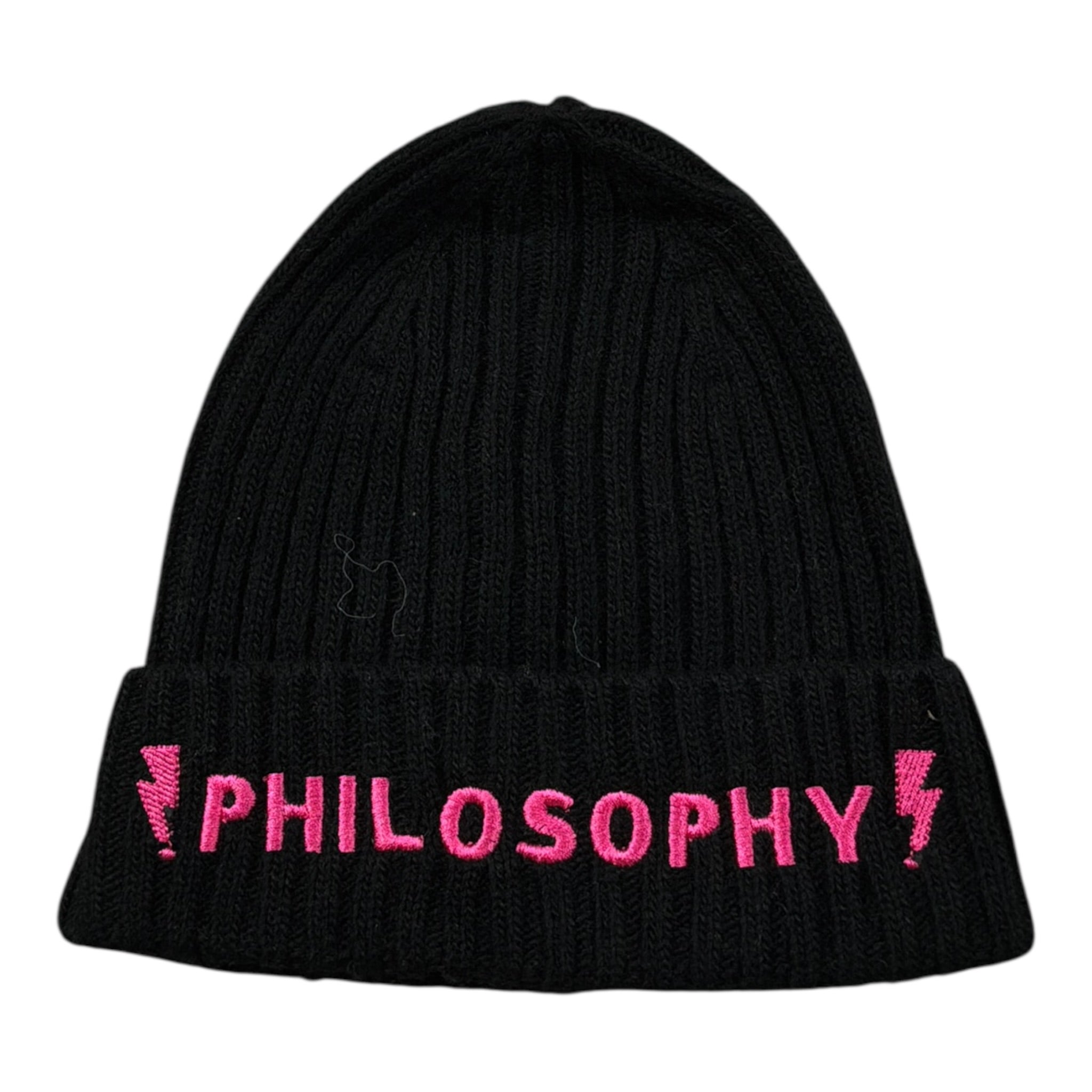 Philosophy Cappello tinta unita con Stampa Nero per Bambina PFCP003 NERO PHILOSOPHY 