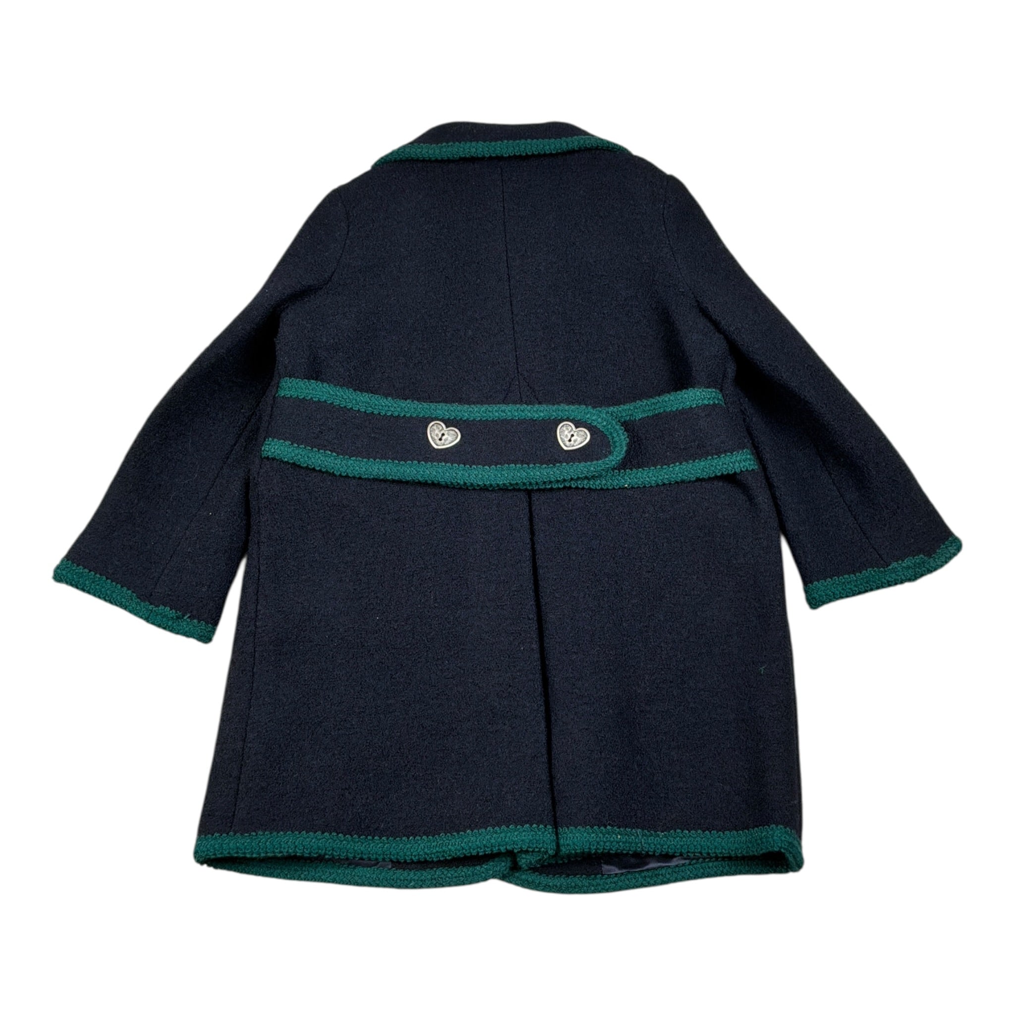 Piccola Ludo Cappotto tinta unita con Profili In Contrasto Blu per Bambina BF11WB035 BLU PICCOLA LUDO 