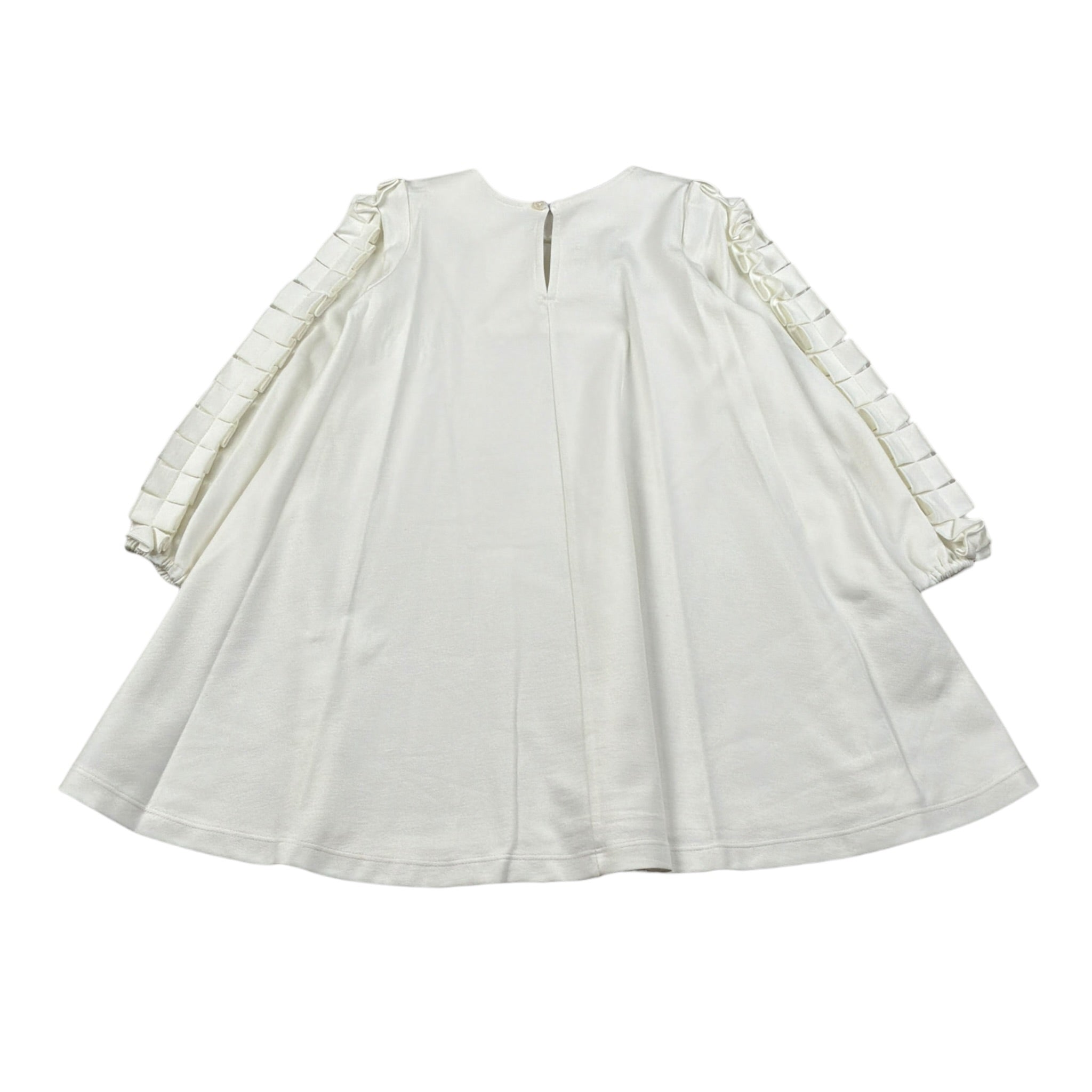 Piccola Ludo Abito Manica Lunga tinta unita Bianco per Bambina BS9WB040 BIANCO PICCOLA LUDO 