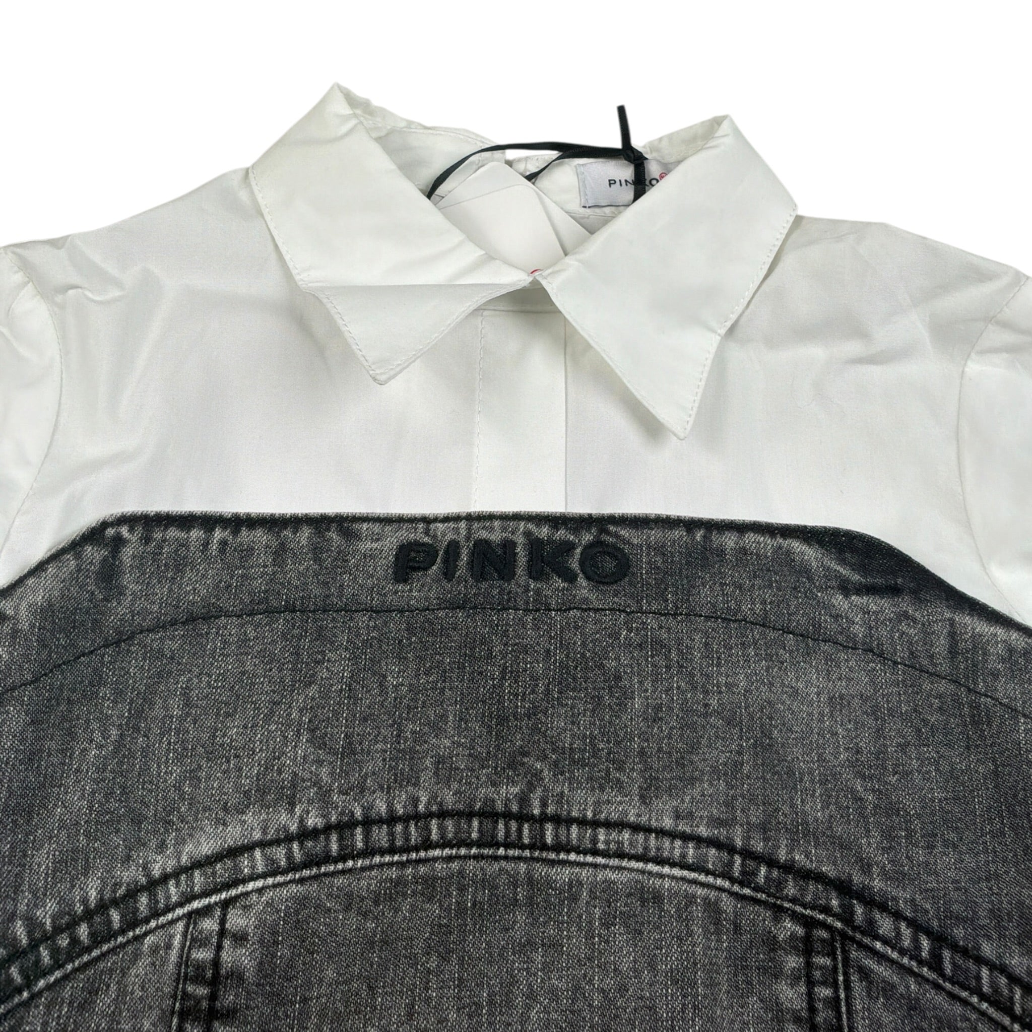 Pinko Abito Manica Lunga In Denim con Maniche In Camicia Grigio per Bambina KFAB023 GRIGIO PINKO 