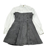 Pinko Abito Manica Lunga In Denim con Maniche In Camicia Grigio per Bambina KFAB023X GRIGIO PINKO 