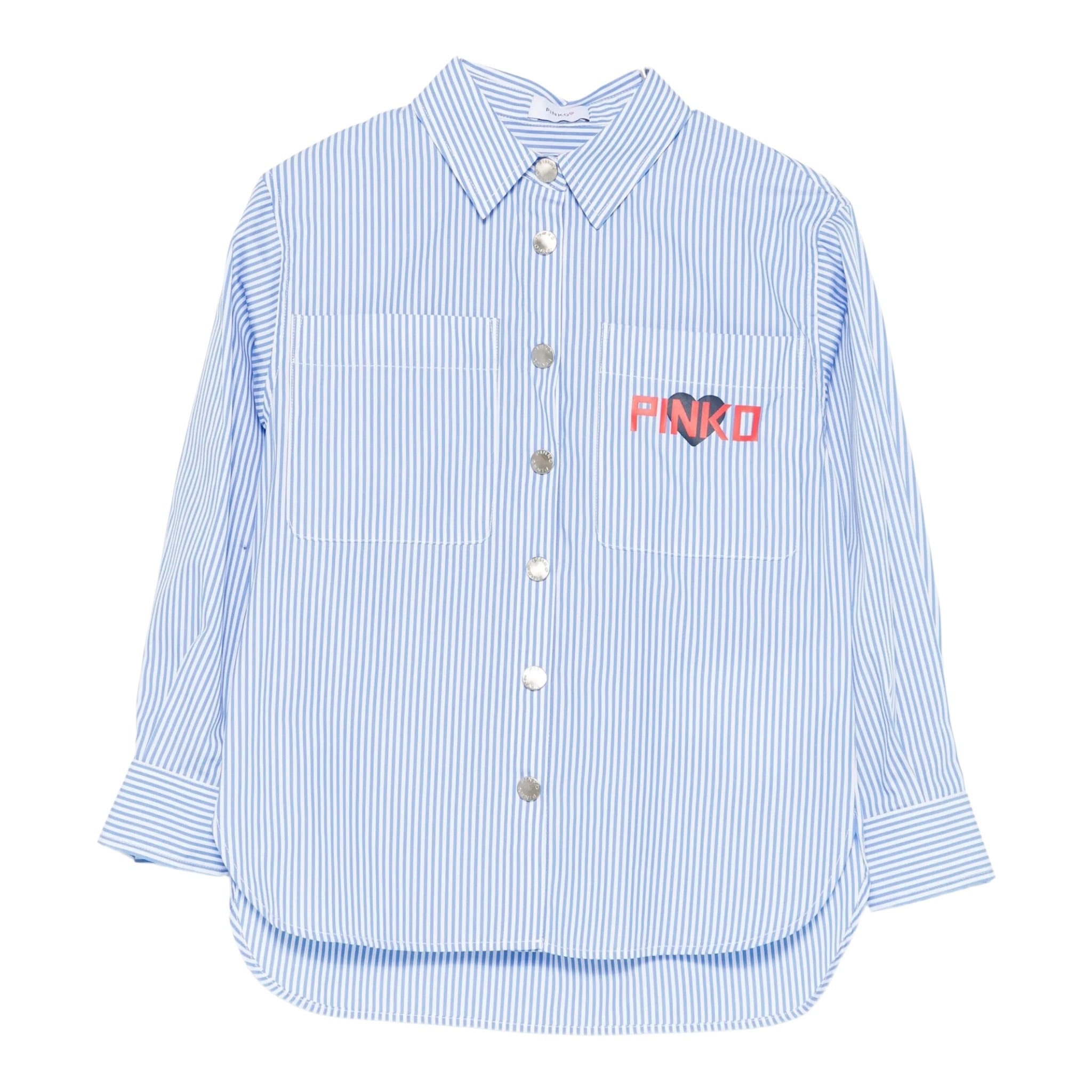 Pinko Camicia Manica Lunga Fantasia A Righe Azzurro per Bambina KFCA015 AZZURRO PINKO 