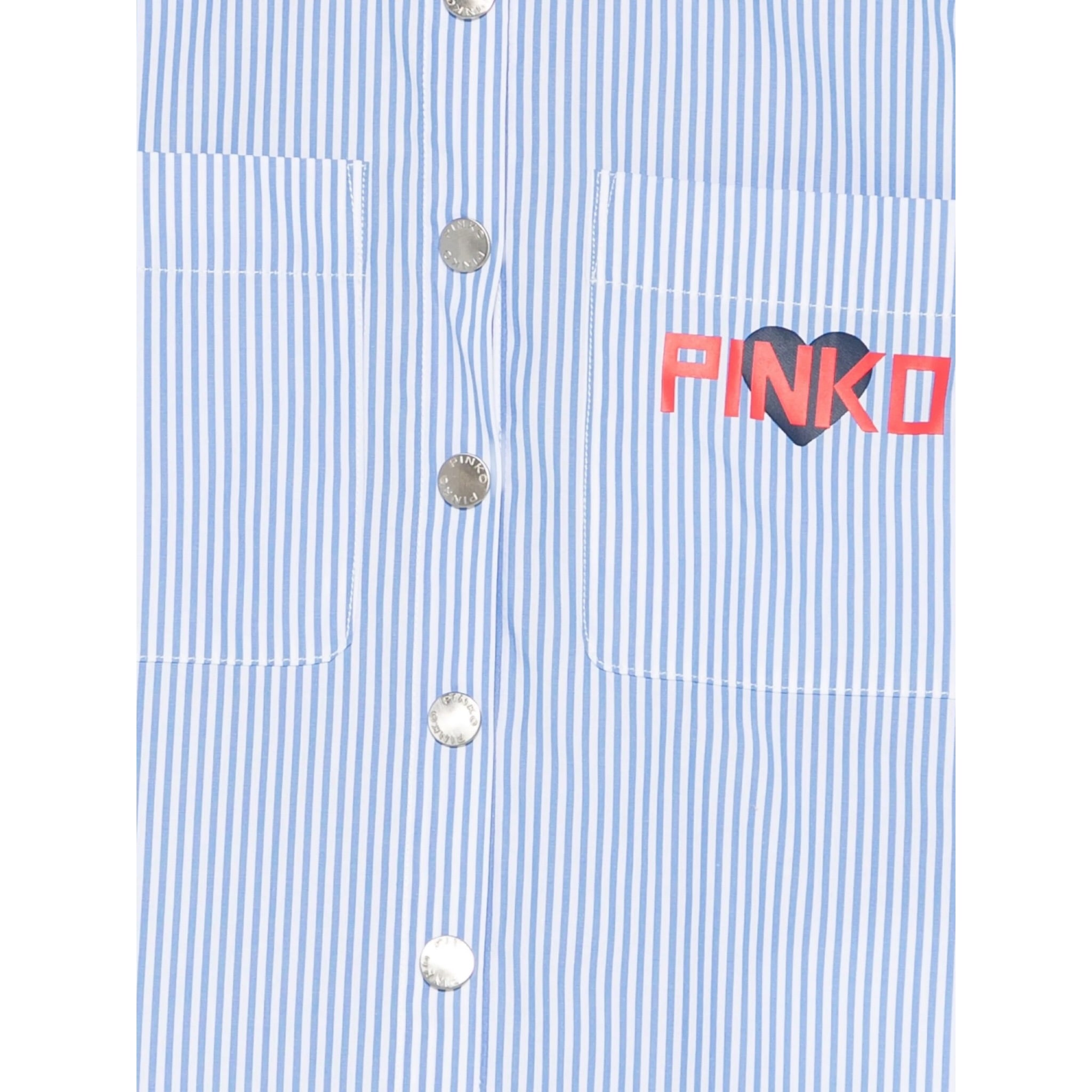 Pinko Camicia Manica Lunga Fantasia A Righe Azzurro per Bambina KFCA015 AZZURRO PINKO 