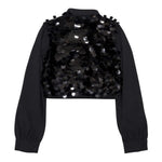 Pinko Camicia Manica Lunga Paillettata tinta unita Nero per Bambina KFCA019 NERO PINKO 