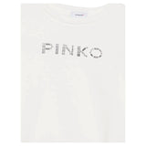 Pinko Felpa Chiusa Girocollo tinta unita con Logo Panna per Bambina KFFE011 PANNA PINKO 
