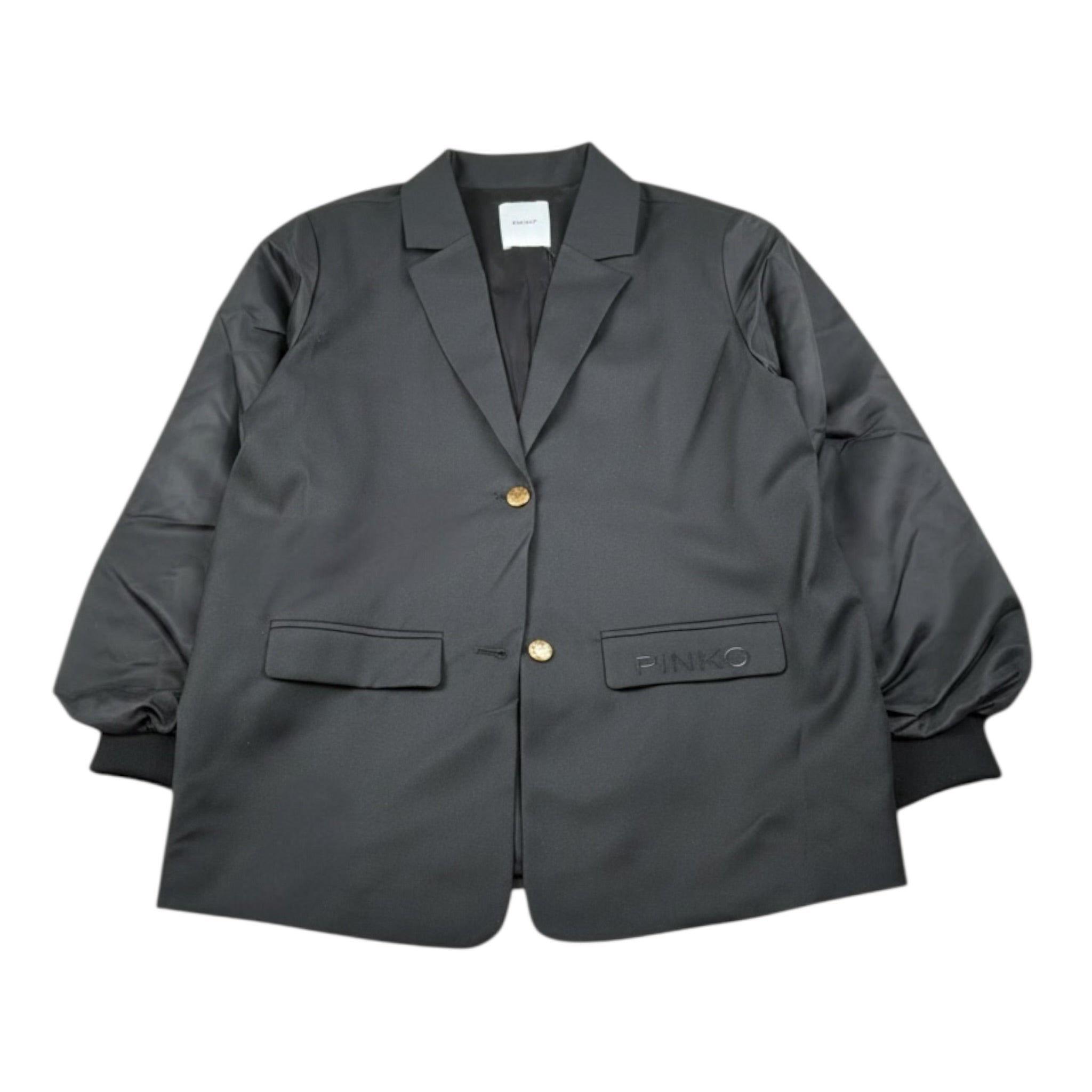 Pinko Giacca tinta unita con Logo Nero per Bambina KFGC001 NERO PINKO 