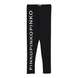 Pinko Leggins tinta unita con Logo Nero per Bambina KFPA019 NERO PINKO 