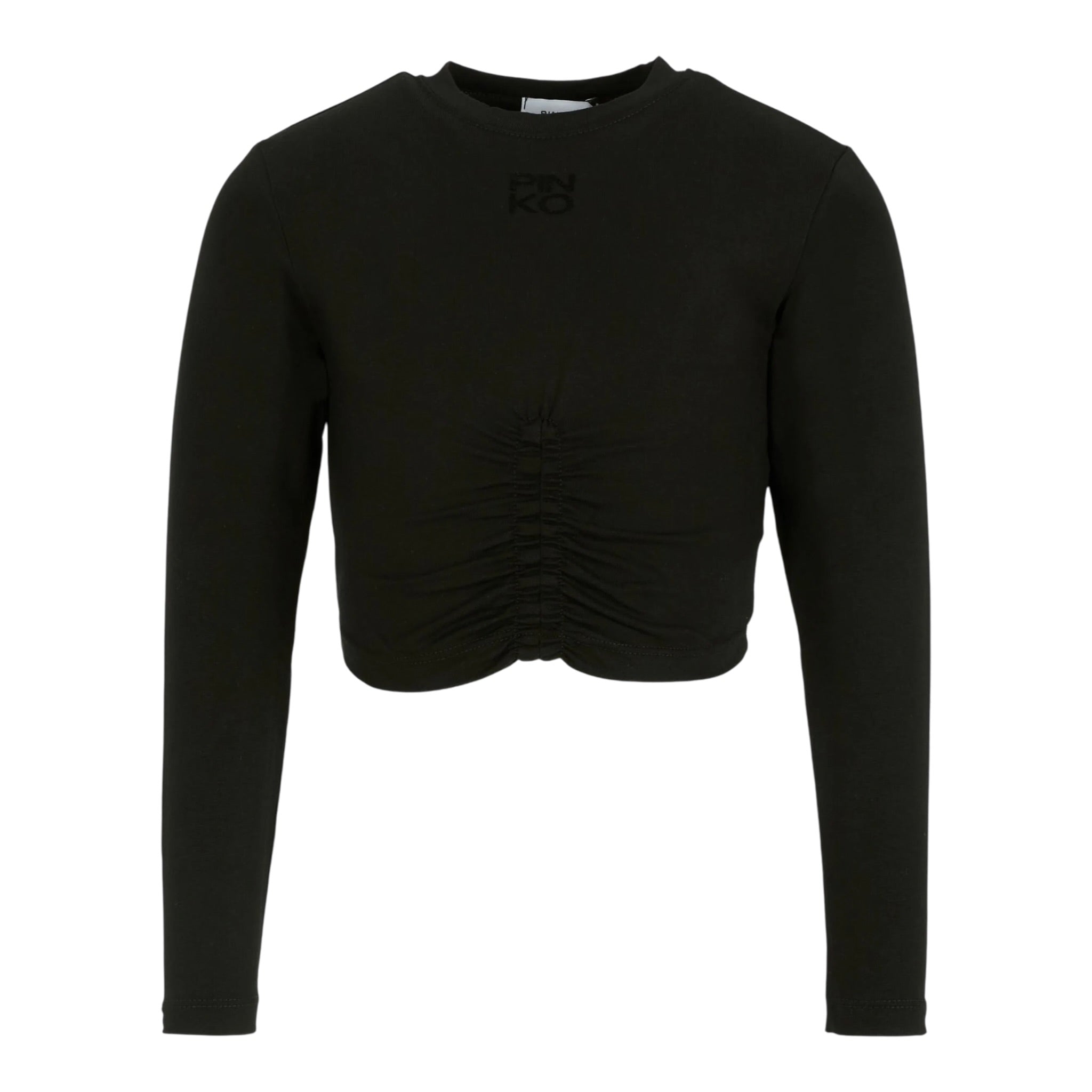 Pinko Shirt Girocollo tinta unita con Logo Nero per Bambina KFTS023 NERO PINKO 