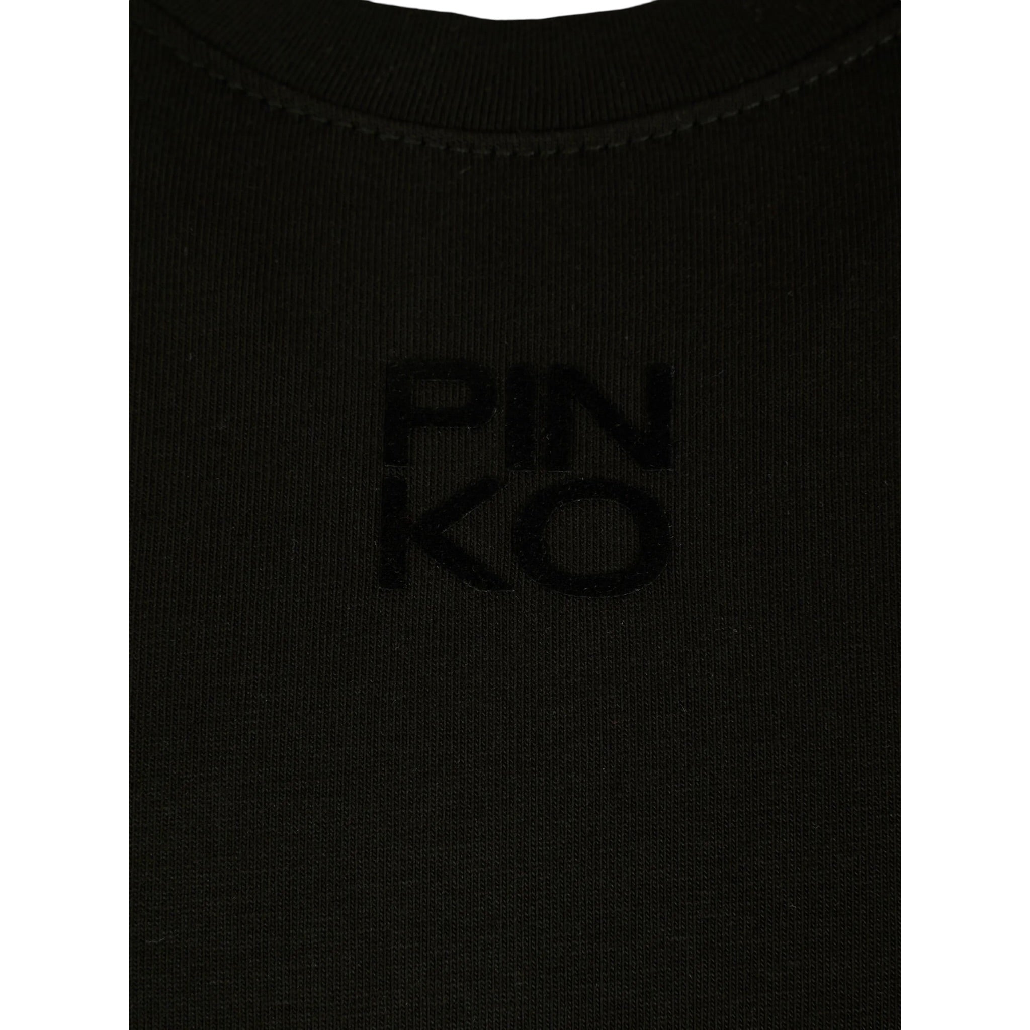 Pinko Shirt Girocollo tinta unita con Logo Nero per Bambina KFTS023 NERO PINKO 