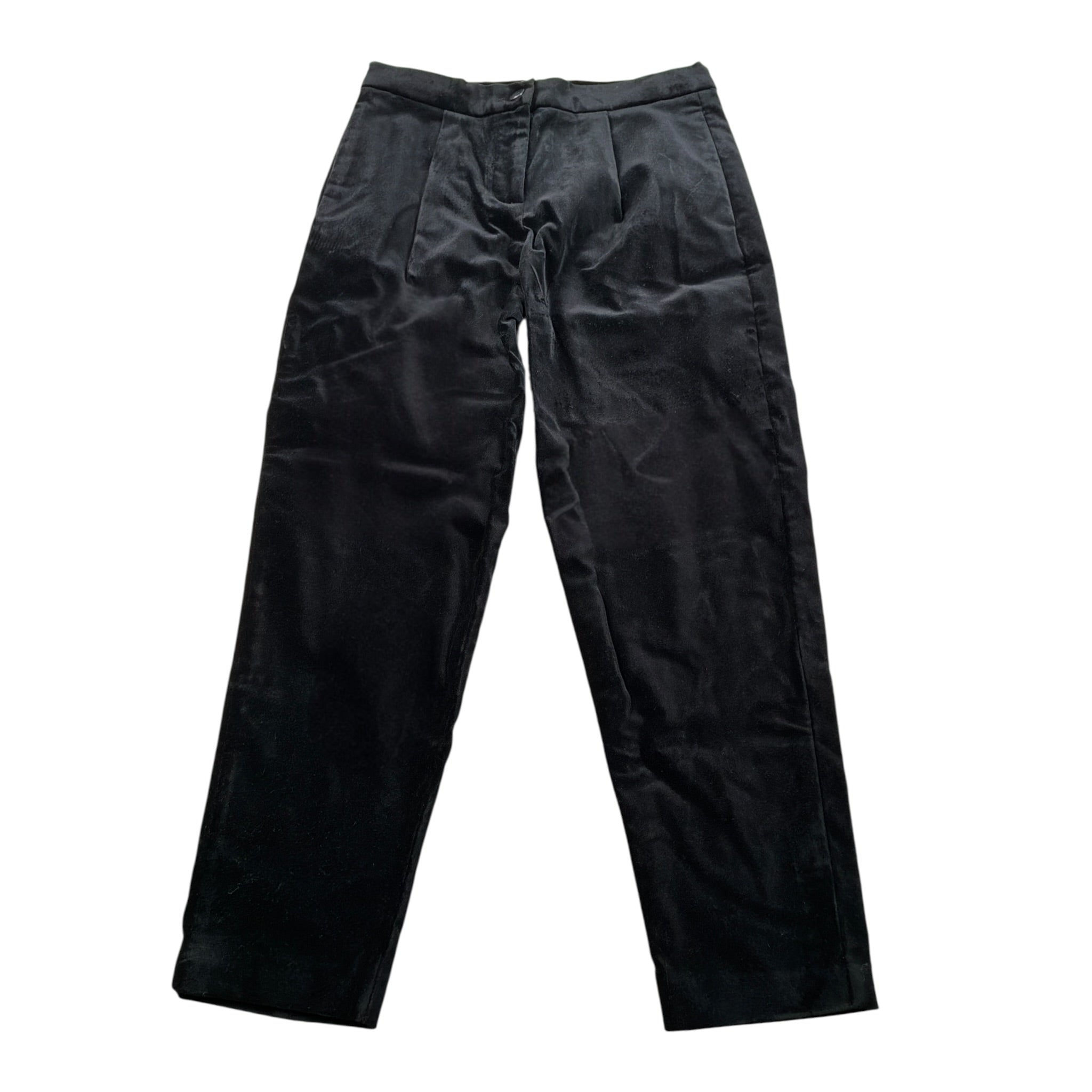 Stella Mccartney Pantalone tinta unita In Velluto Nero per Bambina TV6F10 NERO STELLA McCARTNEY 