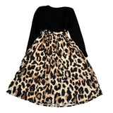 Please Abito Bicolore con Fantasia Maculata Nero per Bambina AB47364G78 NERO PLEASE 