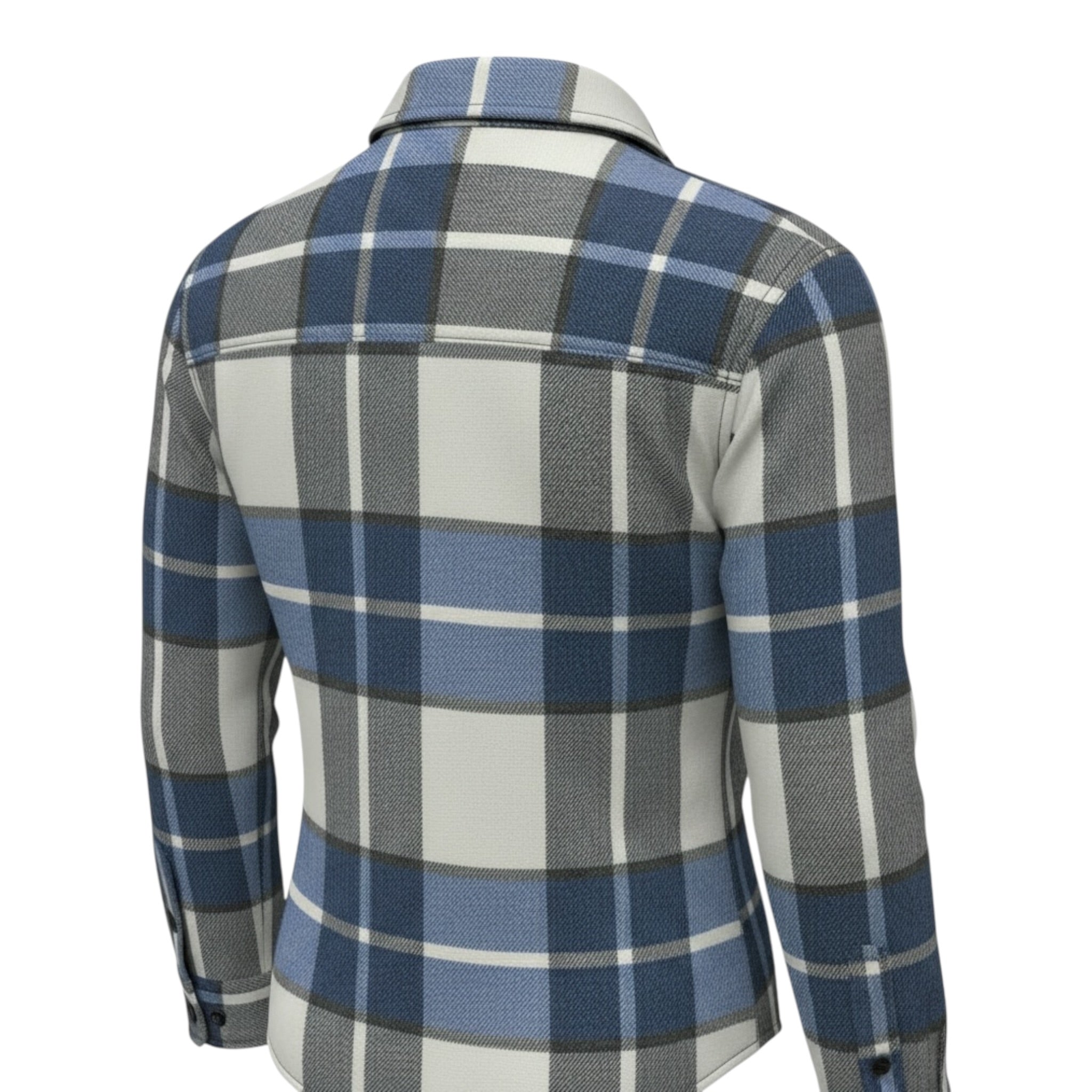 Please Camicia Bicolore con Fantasia Quadri Azzurro per Bambino CL61104B77 AZZURRO PLEASE 