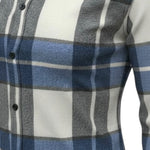 Please Camicia Bicolore con Fantasia Quadri Azzurro per Bambino CL61104B77 AZZURRO PLEASE 