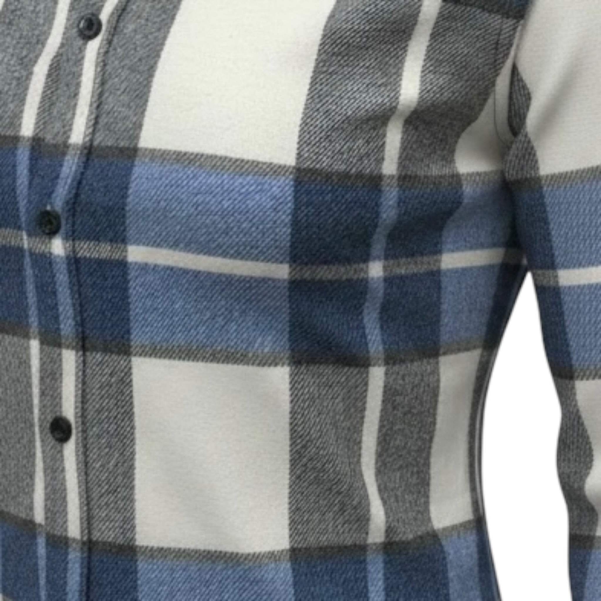 Please Camicia Bicolore con Fantasia Quadri Azzurro per Bambino CL61104B77 AZZURRO PLEASE 