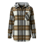 Please Camicia Bicolore con Fantasia Quadri E Cappuccio Cammello per Bambino CL75103B77 CAMMELLO PLEASE 