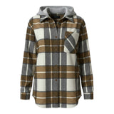 Please Camicia Bicolore con Fantasia Quadri E Cappuccio Cammello per Bambino CL75103B77 CAMMELLO PLEASE 
