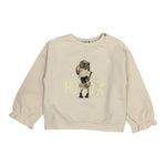 Please Felpa tinta unita Girocollo con Stampa Beige per Bambina LB03042G77X BEIGE PLEASE 