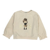 Please Felpa tinta unita Girocollo con Stampa Beige per Bambina LB03042G77X BEIGE PLEASE 