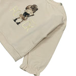 Please Felpa tinta unita Girocollo con Stampa Beige per Bambina LB03042G77X BEIGE PLEASE 