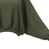 Please Felpa tinta unita con Elastico Verde per Bambina LB08172G78 VERDE PLEASE 