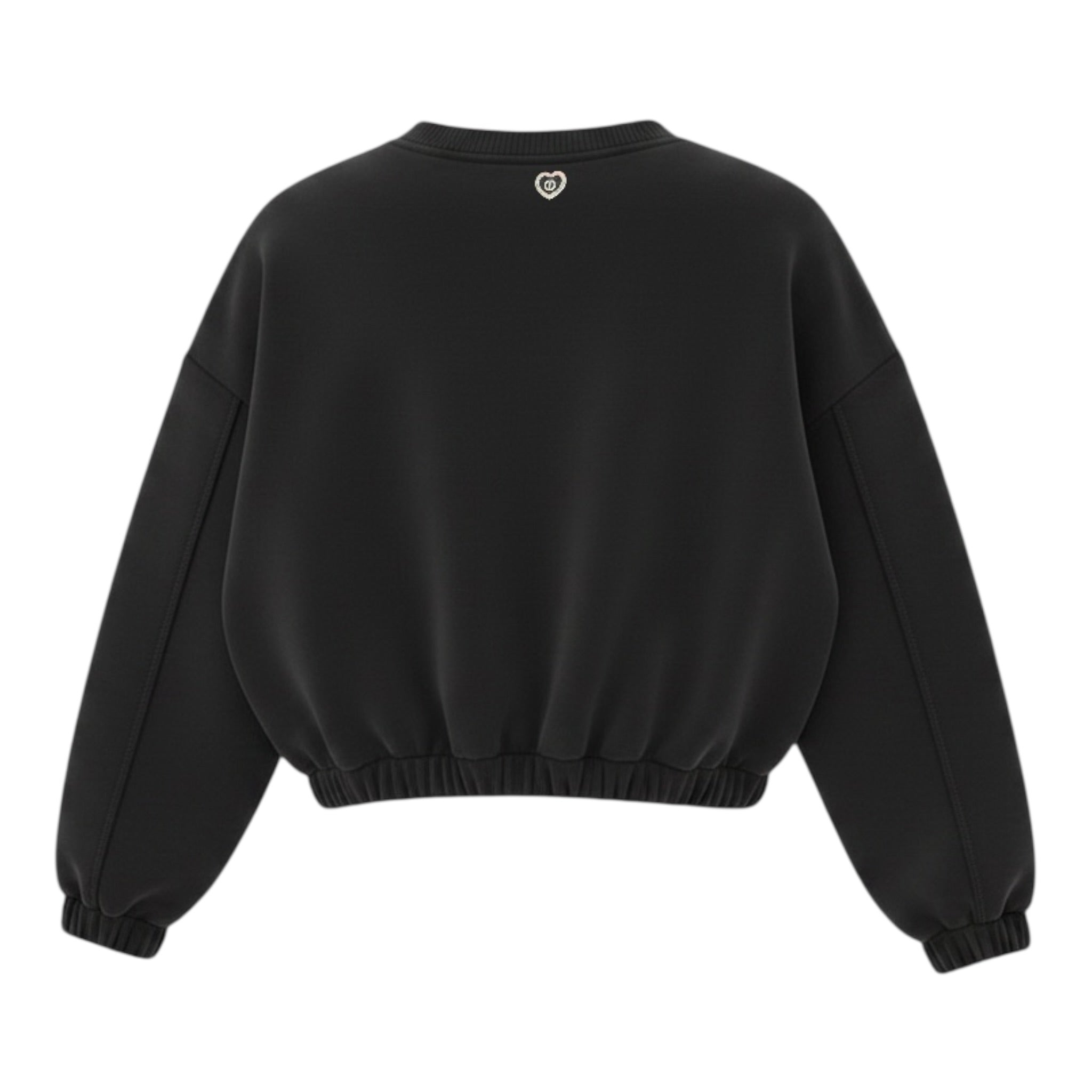 Please Felpa tinta unita con Elastico Nero per Bambina LB08172G78X NERO PLEASE 