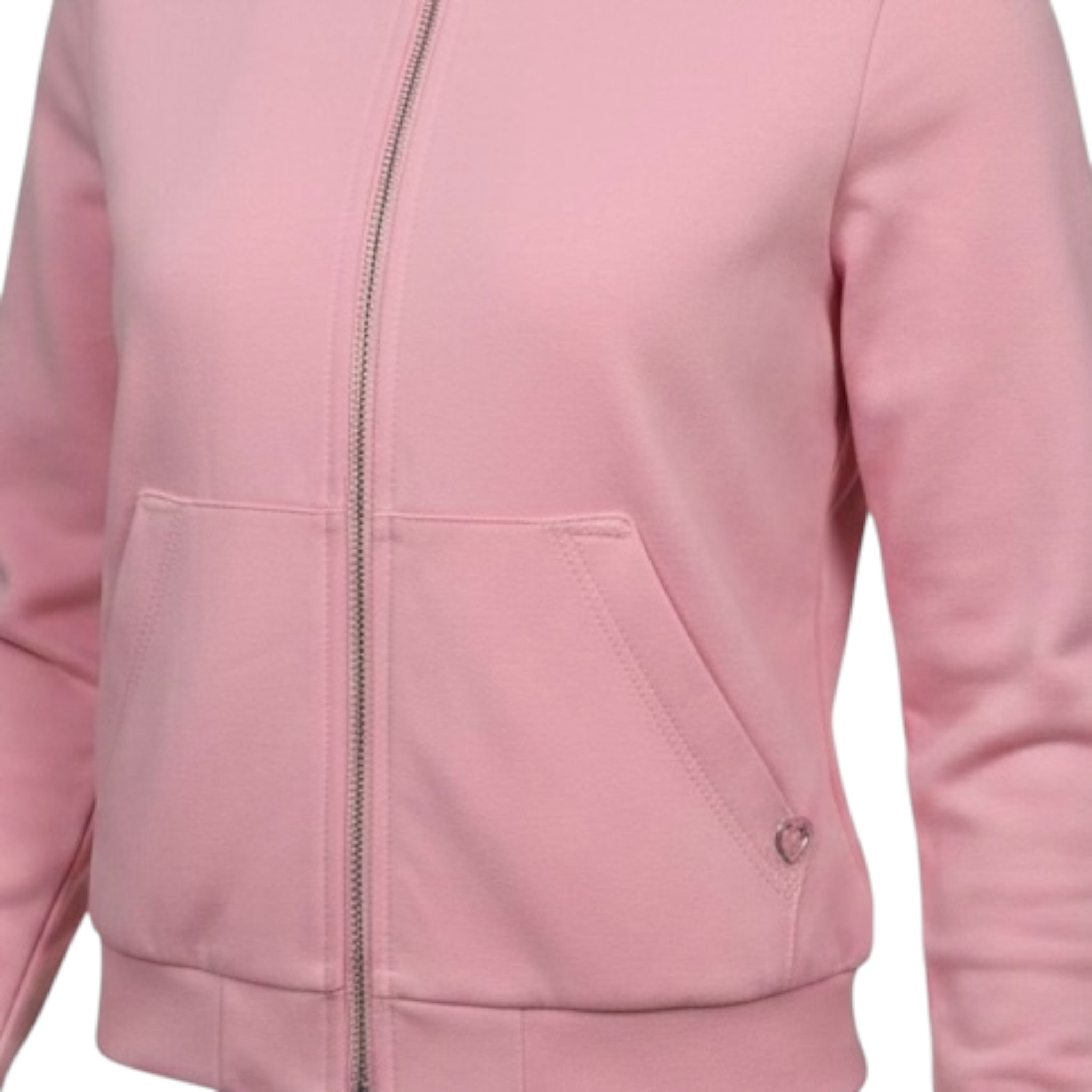 Please Felpa tinta unita con Zip Rosa per Bambina LG14042G77 ROSA PLEASE 