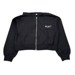 Please Felpa tinta unita con Cappuccio E Zip Nero per Bambina LK20042G72 NERO PLEASE 