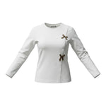 Please Shirt tinta unita con Applicazioni Bianco per Bambina ML04030G77 BIANCO PLEASE 