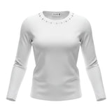 Please Shirt tinta unita con Borchie Bianco per Bambina ML05030G78 BIANCO PLEASE 