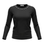 Please Shirt tinta unita con Borchie Nero per Bambina ML05030G78 NERO PLEASE 