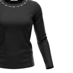 Please Shirt tinta unita con Borchie Nero per Bambina ML05030G78 NERO PLEASE 