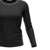 Please Shirt tinta unita con Borchie Nero per Bambina ML05030G78 NERO PLEASE 