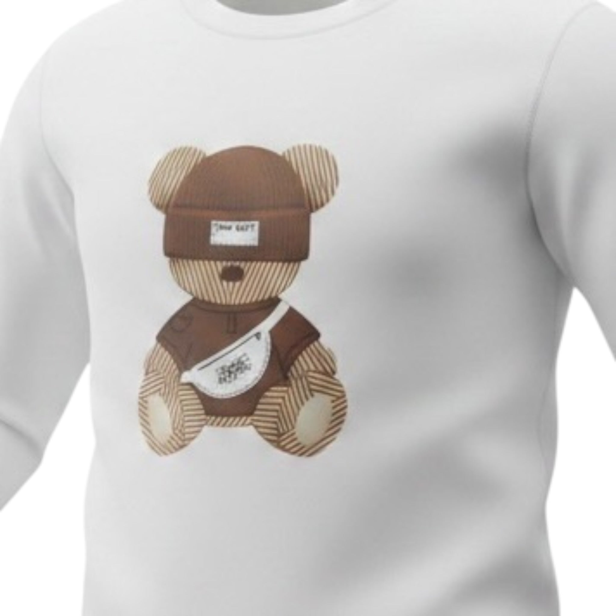 Please Shirt tinta unita con Stampa Panna per Neonato ML42020B77N PANNA PLEASE 